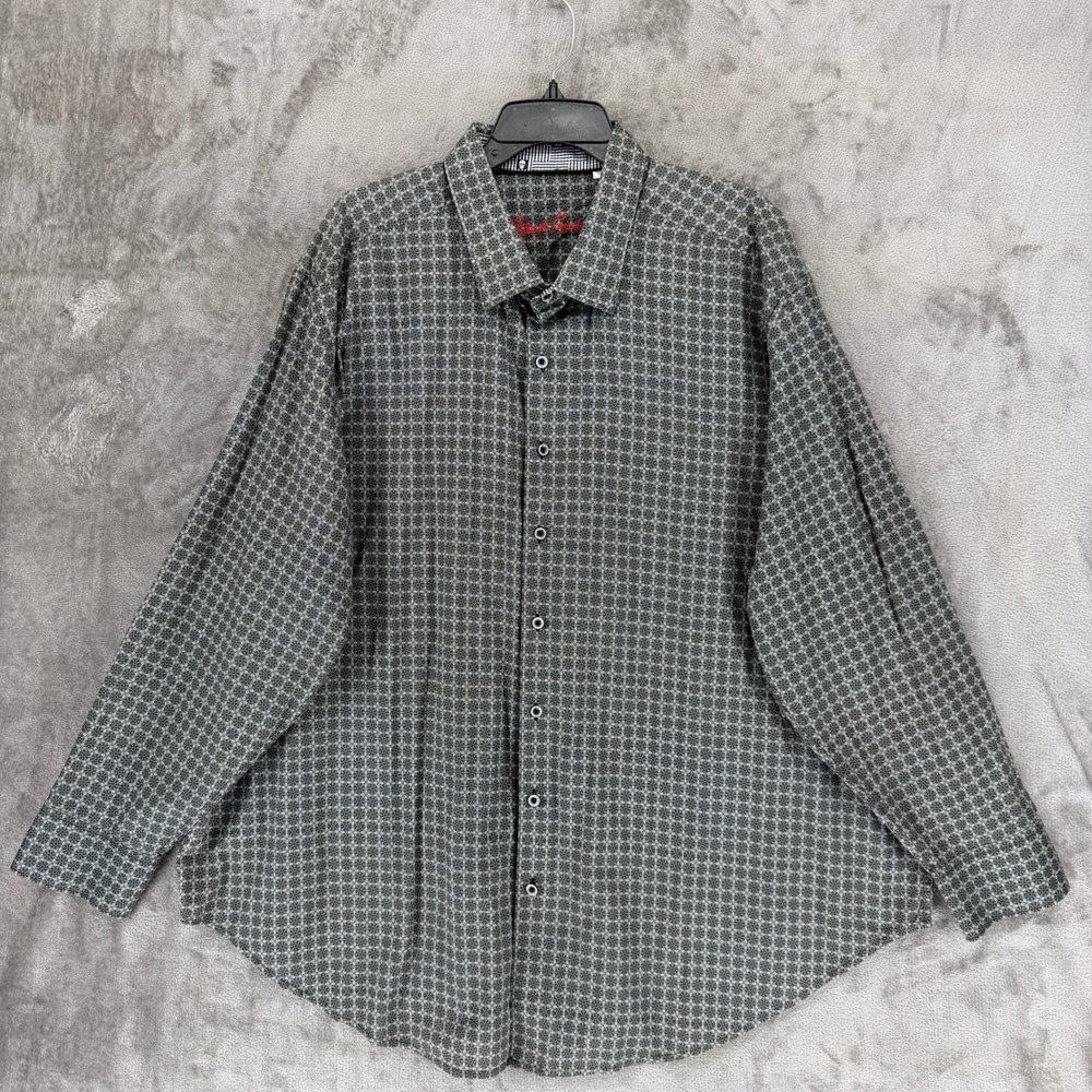 Robert Graham Mens 3XL Grey Geometric Medallion‎ Long Sleeve Button Down Shirt